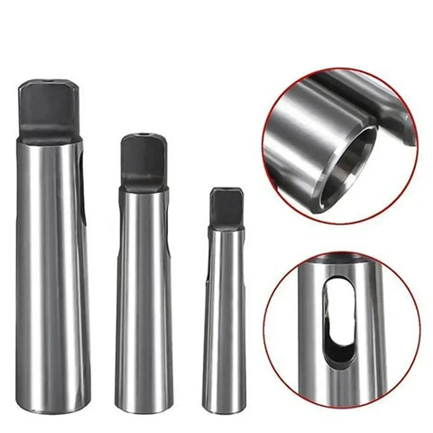 Three-piece steel tool holder collet chuck drill sleeve adapters, MT1–MT5 Morse taper arbors