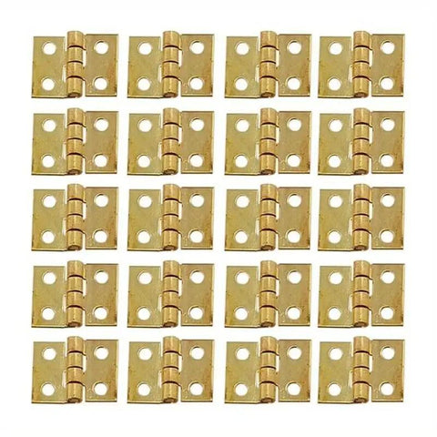 Tiny Golden Mini Metal Hinge For 1 By 12 Dollhouse Cabinets And Boxes With Four Mounting Holes Delicate And Realistic Gold Tone Hardware