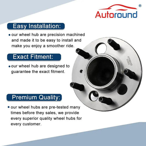 Pair Rear Wheel Hub & Bearing Assembly 512003 with detailed features, focusing on installation ease, exact fitment, and premium quality.