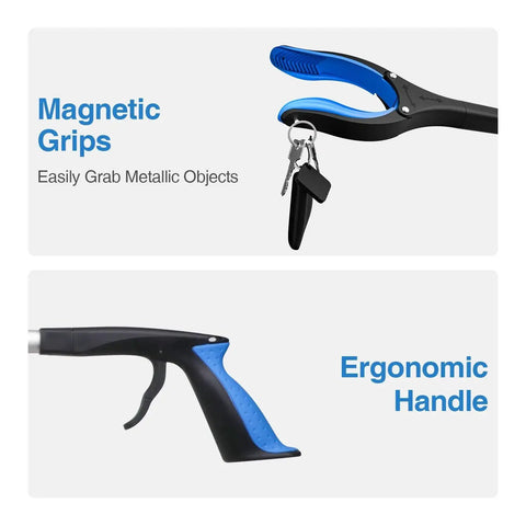 Image showing the 2 Pack Grabber Reacher Tool Set Featuring 32 Inch Extra Long Steel Foldable Pick Up Stick With Strong Magnetic Grip.