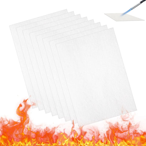 High-temperature gasket paper set, ceramic fiber insulation sheets for stoves/furnaces, 7x10x1/8 in, 8 pcs