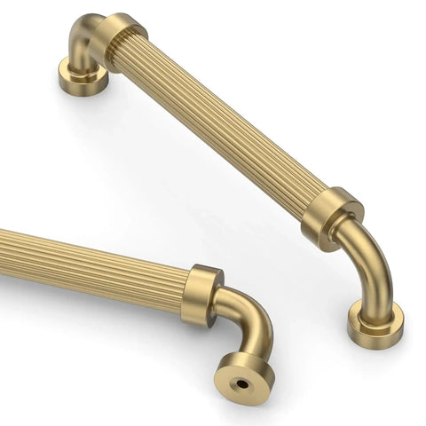10 Pack 5 Inch Champagne Bronze Cabinet Handles For Kitchen Cabinets And Drawers 128mm Cabinet Pulls Hardware For Cupboards And Doors Durable Metal Construction With Smooth Operation And Modern Decor close-up view.