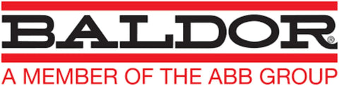 Baldor logo, a member of the ABB Group, displaying brand affiliation