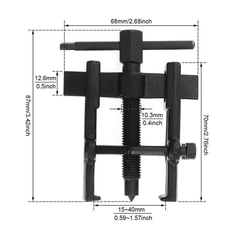 Adjustable Two Jaw Bearing Gear Puller Remover 2 Inch Carbon Steel with sizing dimensions