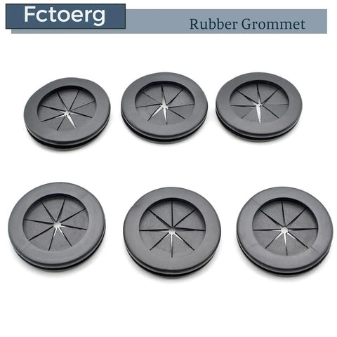 2 Inch Rubber Grommets For Wiring Protection And Firewall Hole Plugs in black rubber, set of six, for electrical and plumbing use