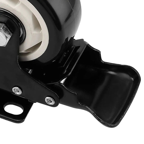 Close-up of Eight 3 Inch Swivel Caster Wheels Set With Plate Mount Heavy Duty Double Ball Bearing Casters