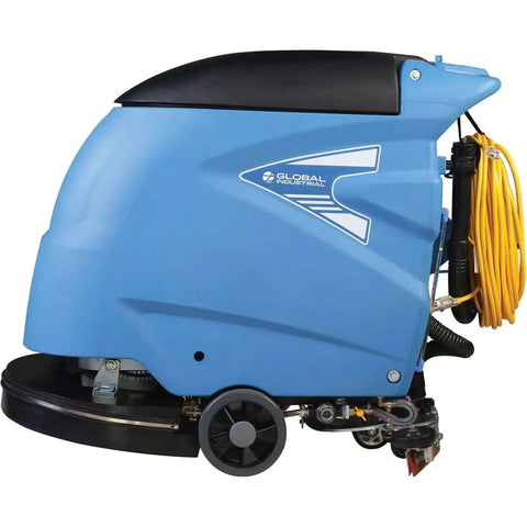 Side view of Boss Level Clean Electric Walk Behind Floor Scrubber For Commercial Cleaning, 20 Inch Cleaning Path, 12 Gallon Solution Tank