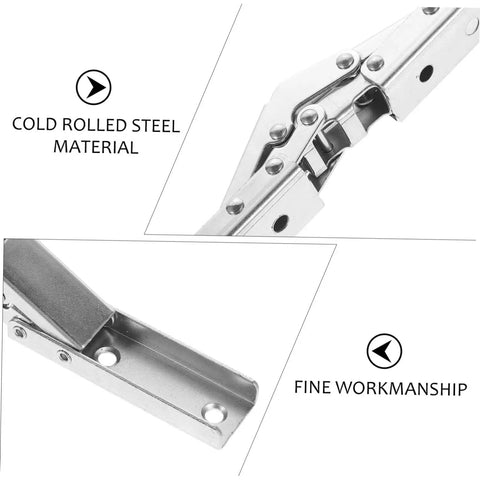 Cold rolled steel durable metal hinges, highlighting fine workmanship for 2 Pack Hidden Folding Cabinet Hinges For Furniture