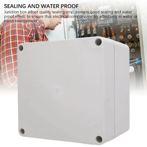 Rugged Weatherproof IP65 Electrical Enclosure Project Box 120X120X90MM ABS Plastic Outdoor Junction Box front view