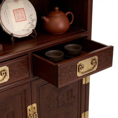 Open cabinet with Vintage Brass Drawer Pulls Handles Set For Cabinets Dressers Nightstands And Closets Durable Thickened Bar Pulls