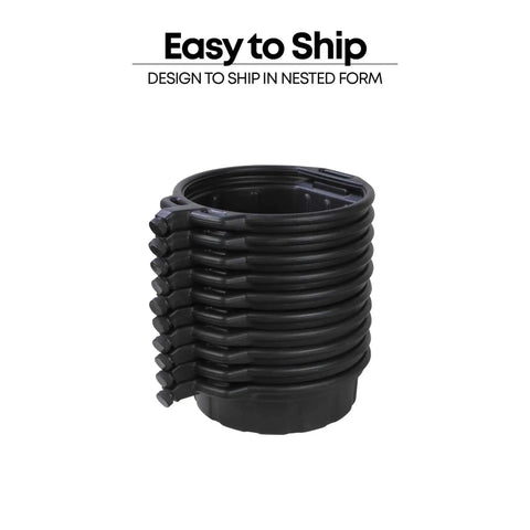Stacked 2 Gallon Oil Drain Pans With Anti Spill Cap And Wide Lip For Mess Free Oil Changes Large Pour Spout Heavy Duty HDPE Construction