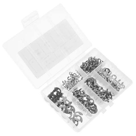 All In One Stainless Steel Hardware Kit Featuring 300 Pcs Open Split Washers And E Type Circlips 304 Stainless Retaining Ring Assortment