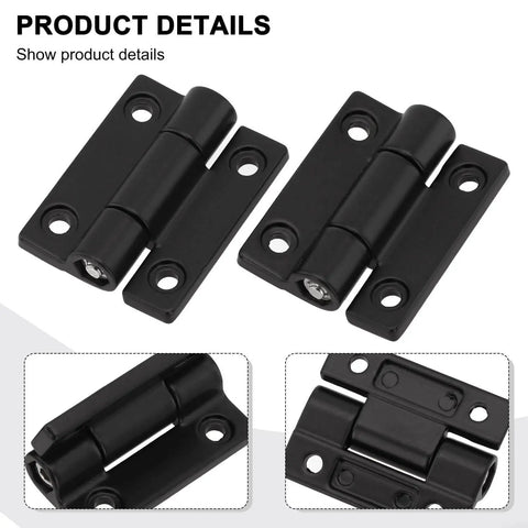 Robust Zinc Alloy Adjustable Torque Damping Hinges For Cabinets Doors Windows And Industrial Equipment With 360 Degree Rotation Thickened Design 45 By 35 Millimeters Black FABULETTA 2 Pieces displayed.