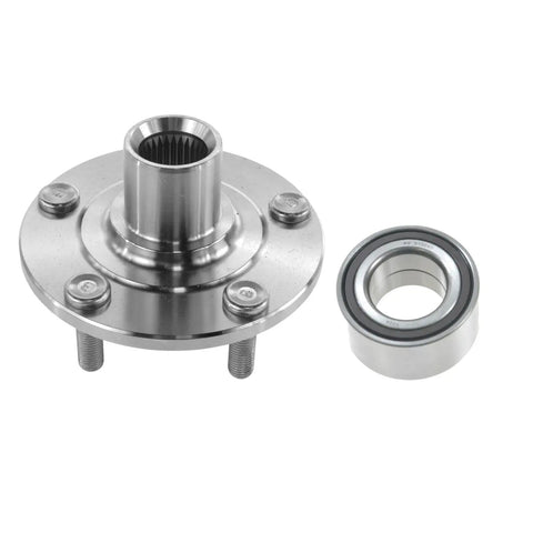 Front Wheel Bearing And Hub Assembly Kit 2 Piece Fits 2008 2017 Mitsubishi Lancer 2007 2019 Outlander And 2011 2019 Outlander Sport Easy Install DIY Replacement showing hub and bearing components.