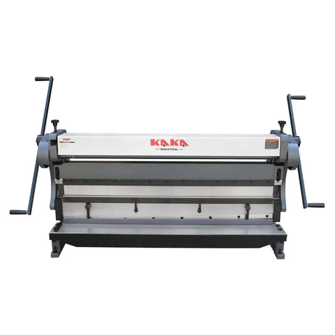 Front view of 52 Inch 16 Gauge Sheet Metal Shear Press Brake And Slip Roll Combo 3 In 1 Heavy Duty Workhorse Bending Machine.