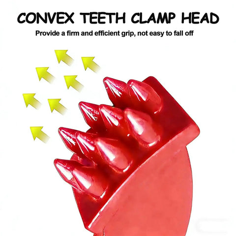Convex teeth clamp head of Heavy Duty Pallet Puller Clamp 1T 2250 Lbs With 5.5 Inch Jaw Opening Red