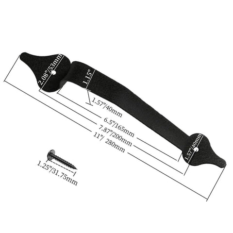 2 Pack 11 Inch Heavy Duty Steel Barn Door Handle With Unstoppable Grip For Gates Sheds And Cabinets Matte Black Pull Powerhouse Design Includes Screws For Easy Assembly with dimensions