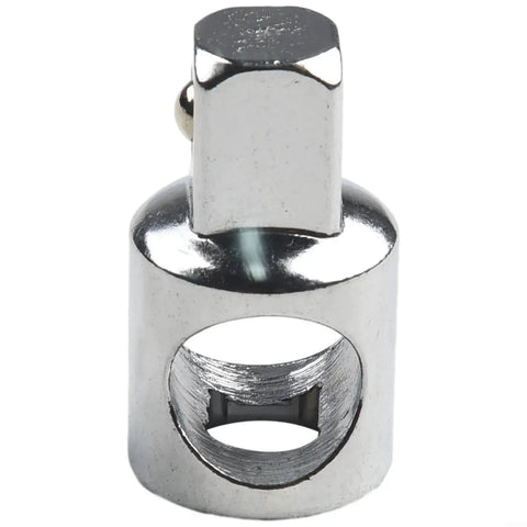 Front view of chrome-plated sliding rod socket adapter, 3/8 to 1/2 inch, for ratchet wrenches.