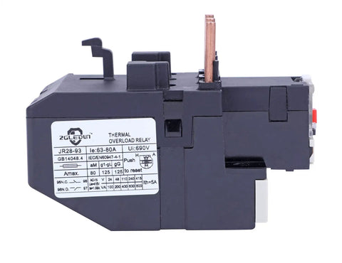 Side view of Thermal Overload Relay for Motor Protection 28-36A, Auto and Manual Reset, Phase Break Protection, 690V insulation