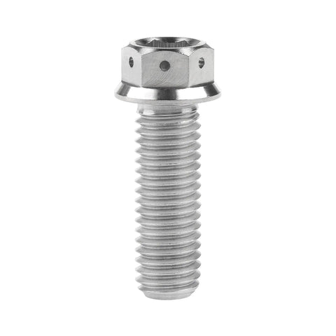 Titanium Flange Hex Head Bolts M10x30mm Pack Of 4 For Bikes, Motorcycles, Cars Grade 5 6Al4V Titanium Alloy Bolt Front View