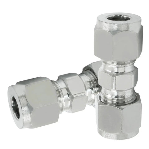 Heavy Duty 304 Stainless Steel Compression Fitting 1/4 Inch With Double Ferrules Union 5/16 Inch Tube OD To 5/16 Inch Tube OD Straight Adapter 2 Pack Corrosion Resistant