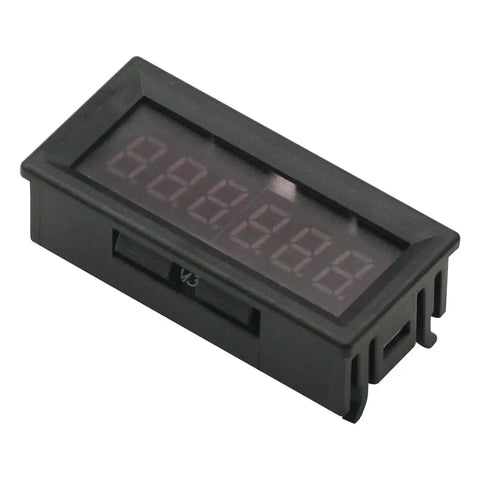 0.36 Inch 6 Bit LED Digital Display Panel For Modbus RTU RS485 PLC, red number display, rectangular module design, angled view