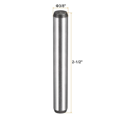 3/8 Inch Dowel Pins Set Of 2 2-1/2 Inch Length Heat Treated Alloy Steel For Extra Hardness Bright Finish Accurate Alignment Anti Rust