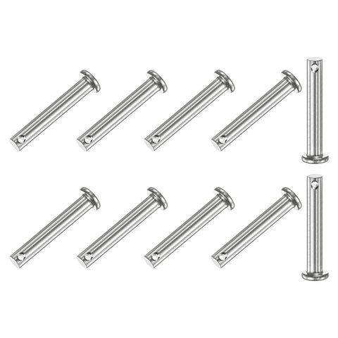 10 Pack Single Hole Clevis Pins M6 X 40mm 304 Stainless Steel Flat Head For Mechanical Linkage Fixed Parts Ship Rigging Reusable Durable Quick Disassembly Ready Workhorse Hardware