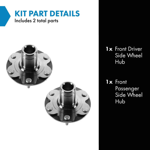 Front Wheel Hub Set For Toyota 4Runner Sequoia Tundra And Tacoma 2 Piece OE Replacement Direct Fit Front Wheel Hubs