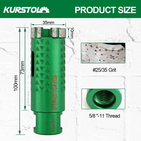 Diamond Core Drill Bit 1 3 8 Inch With 58 11 Thread For Granite Marble Concrete Quartz Countertops