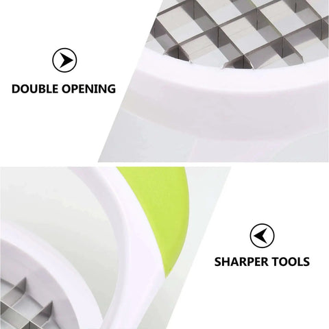 Creative Potato Cutter Slicer For Home Kitchens Stainless Steel Double Sided Cutter Lets You Cut Potatoes Into Perfect French Fries And Shreds Easy To Use Durable 430 Stainless Construction Random Color showing double opening and sharper tools