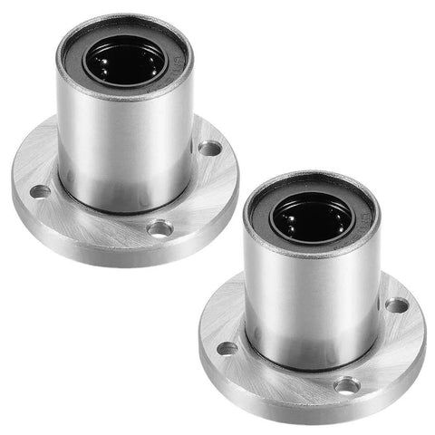 LM16UU Heavy Duty Round Flange Linear Ball Bearing Bushing 16mm Bore 28mm Outer Diameter 37mm Length Sealed On Both Sides Pack Of 2