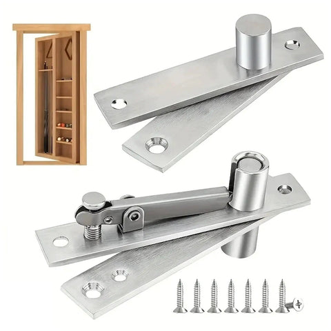 360 Degree Rotation Heavy Duty Pivot Hinge Stainless Steel Concealed Door Hinges For Secret Doors And Bookshelves In Bedrooms And Living Rooms Hidden Hardware For Modern Renovations