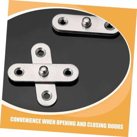 Close-up view of 360 Degree Rotatable Hidden Door Pivot Hinges Set For Secret Doors In Stainless Steel Pro Grade Concealed Hinges.