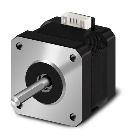 Nema 17 stepper motor, black body with silver front plate, 42x34 mm, 4-wire connector