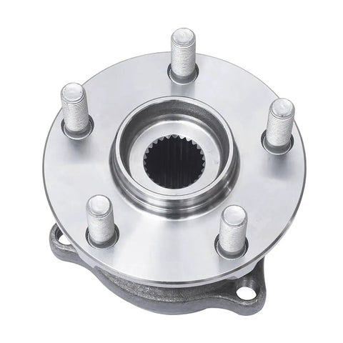 Front view of the Rear Wheel Bearing And Hub Assembly Compatible With Subaru Forester Impreza Legacy Outback WRX BRZ Scion FRS Toyota 86 5 Lugs With ABS OEM Replacement Built To Last And Easy Install Direct Fit, showing 5 lugs.