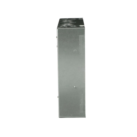 Side view of low voltage load center 125A single-phase 3-wire main lug circuit breaker panel, 8-space 16-circuit waterproof indoor box