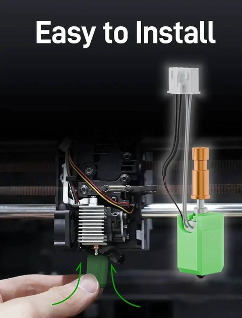 Close-up of easy installation of Upgraded S1 S1C Hotend Kit with 0.2 0.4 0.6 0.8mm hardened nozzles for FDM 3D printers.