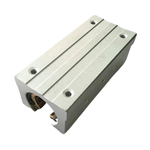 2 Pack SBR12LUU 12mm Linear Motion Slider Block With Graphite Copper Sleeve Inside For 12mm Linear Guide Rail Aluminum CNC Router Parts Self Lubricating High Temperature Wear Resistant Replacement close-up view