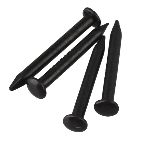 Black round head decorative nails, 4 pieces, shown at different angles on white background, not product in focus.