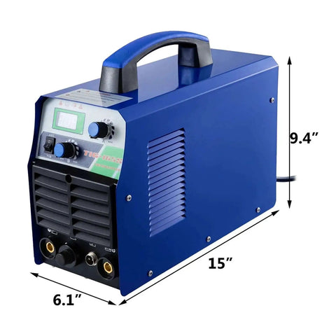 2 In 1 TIG And Arc Welder Portable IGBT Inverter With Adjustable 20 To 160 Amp Output, blue unit with front control panel