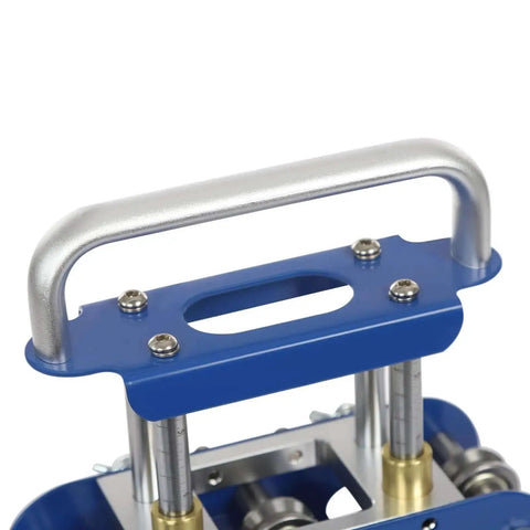 Handle and top section of Blue V-Shaped Edge Bead Roller Hand Sheet Metal Bender 0-90 Degree Flex Pro Grade Standing Seam Roofing Tool