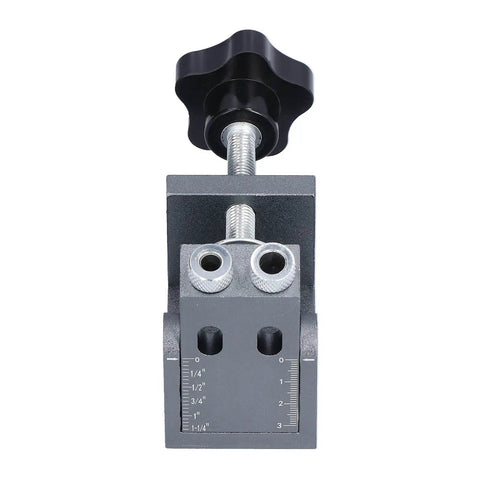 15 Degree Pocket Hole Jig With Auto Tightening Clamp For Woodworking Aluminum Alloy Drilling Locator front view