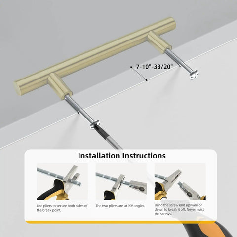 Installation guide for 30 Pack 3 Inch Gold Cabinet Handles For Cupboards And Drawers, Fade Resistant Stainless Steel hardware.