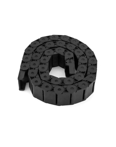 Heavy Duty Cable Drag Chain For Wire Management, Black Plastic Cable Carrier For CNC Machines, 15mm By 30mm Size, coiled view