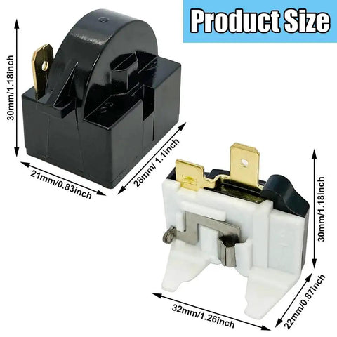 Refrigerator Starter PTC Start Relay 4.7 Ohm 1 Pin With 6750C0005P Overload Protector Replacement dimensions and parts