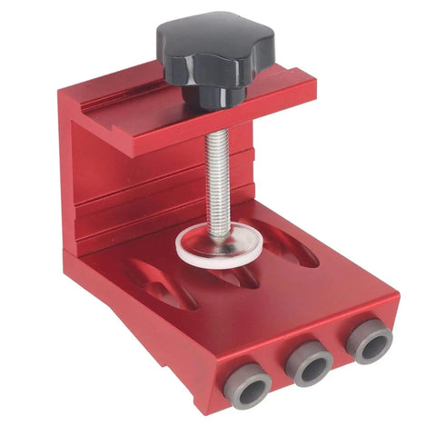 Pocket Hole Jig Kit With Aluminum Alloy Doweling Jig System For Board Thickness 0.47 To 1.77 Inches And 12 To 45 Mm Includes Drill Bit And Boundary Ring Fixator Durable DIY Friendly Tool For Easy Furniture Assembly And Cabinet Making