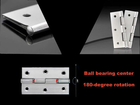 2 Inch Stainless Steel Door Hinges Tough As Nails For Cabinets Jewelry Boxes Toolboxes Dollhouses And Furniture Projects Folding Window Style With Mounting Screws Silver 10 Pack with ball bearing and 180-degree rotation