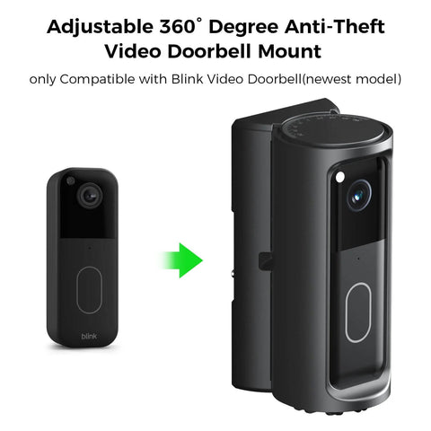 Adjustable 360 Degree No Drill Doorbell Mount For Blink Doorbell 2025 Model Adhesive Wall Bracket Holder Anti Theft Security Mount