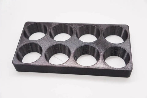 Storage Organizer Rack Tray For ER40 Collet CNC Milling Chuck Holder Lathe with 8 slots, durable 3D printed composite.